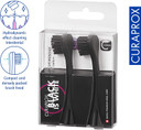 Curaprox Hydrosonic Black is White Carbon Whitening Brush Heads, 2 Pieces - Curaprox Activated Charcoal Electric Replacement Toothbrush Heads