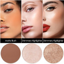 Focallure Blush And Highlighter Palette,3 In 1 Makeup Powder Cruelty-Free Matte Blush,Shimmer Illuminator Highlighters For A Glowing Look,#022