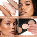 Focallure Blush And Highlighter Palette,3 In 1 Makeup Powder Cruelty-Free Matte Blush,Shimmer Illuminator Highlighters For A Glowing Look,#022