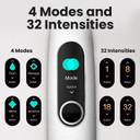 Oclean X Series Pro Elite, Ultra-Quiet Powerful Sonic Electric Toothbrush Adults w Smart Screen, 8 Areas Tracking, Wireless Charge for 35 Days, 4 Modes, Wall Mounted, Eco-Friendly Packaging - Black