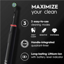 Oral-B Pro 3 2x Electric Toothbrushes For Adults, 2 Handles & 2 Cross Action Toothbrush Heads, 3 Modes with Teeth Whitening, 2 Pin UK Plug, 3900, Black