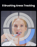 Oclean X Pro Digital Electric Toothbrush with 4X Brush Heads & Travel Case, Smart Sonic Toothbrush Kit for Adults, Real-time 8 Areas Tracking with Touch Screen, 3 Modes-Silver