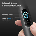 Oclean X Series Pro Elite Premium Set, Ultra-Quiet Powerful Sonic Electric Toothbrush Adults w Smart Screen, Wireless Charge for 35 Days, 4 Modes, 6 Replacement Heads & Travel Case - Black