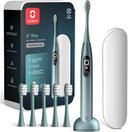 Oclean Sonic Electric Toothbrush Adults X Series Pro Travel Set, Smart Touchscreen, 3 Modes, 84000 VPM, Lasts 30 Days, 2 in 1 Magnetic Charger Wall-Mount, 6 Replacement Heads & Travel Case - Green