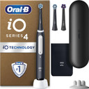 Oral-B iO4 Electric Toothbrush For Adults, 3 Toothbrush Heads, Travel Case & Toothbrush Head Holder, 4 Modes With Teeth Whitening, 2 Pin UK Plug, Black
