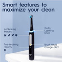 Oral-B iO4 2x Electric Toothbrushes For Adults, 2 Toothbrush Heads & 1 Travel Case, 4 Modes With Teeth Whitening, UK 2 Pin Plug, Black and White