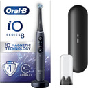 Oral-B iO8 Electric Toothbrushes For Adults, App Connected Handle, 1 Toothbrush Head & Travel Case, 6 Modes with Teeth Whitening, 2 Pin UK Plug, Black