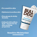 Bulldog Skincare Sensitive Face Moisturiser for Men, Fragrance Free, Specially Formulated for Sensitive Skin, Provides 24-Hour Hydration, 100ml