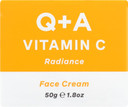 Q+A Vitamin C Radiance Cream - Hydrating, Anti-Ageing Face Cream with Collagen Boosting Vitamin C, Elasticity Enhancing Centella Asiatica & Antioxidant-Rich Tropical Fruit for Glowing Skin, 50g