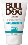 BULLDOG SKINCARE Protective Moisturiser SPF 15 100ml, Enriched with Aloe Vera, Suitable For All Skin Types (Pack of 2)