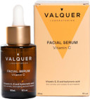 Valquer Anti-aging Facial Serum with Vitamins C, E & Hyaluronic Acid. Hydrates, protects, and reduces wrinkles with natural antioxidants. Vegan, revitalizing, for all skin types. 30 ml