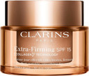 Clarins Extra-Firming Day Cream SPF 15 | Anti-Ageing Moisturiser for All Skin Types with Collagen Boosting Ingredients | Hydrating & Firming Face Cream, Refillable | 50ml
