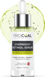 NEW Overnight Retinol Serum High Strength for Face 30ml by Procoal - 3% Retinol Complex Night Concentrate with Bisabolol & Paracress Extract, Vegan, Cruelty-Free, Made in UK