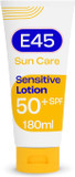 E45 Sun Body Lotion for Sensitive Skin. Hydrating Sun Cream with very high UVA and UVB protection and SPF 50+. For Dry Skin, Sensitive Skin and Eczema Prone Skin - 180 ml
