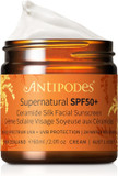 Antipodes Supernatural SPF50+ Ceramide Silk Facial Sunscreen  Natural Zinc Sun Cream UVA & UVB  Mineral SPF50+ for Face with Ceramides  All Skin Types  60ml