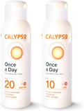 Calypso Once A Day Sun Protection Gel SPF20 and SPF10 - Multipack 2 × 200ml | 8 hours Sunscreen, UVA and UVB Protection, Water Resistant, Non-Greasy