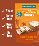 Gluten Free Cake Mix | Creative Nature Vegan Carrot Cake Baking Mix | Organic, Nut Free, Dairy Free Baking Mix | Top 14 Allergen Free | 6 Pack