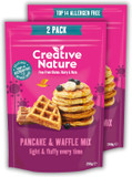 Gluten Free Pancake & Waffle Mix (2 x 266g) | Creative Nature Vegan Pancake Mix | Nut Free, Dairy Free | Top 14 Allergen Free | 2 Pack