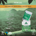 Percol - Colombian Ground Coffee Enveloped Bags (30x8g), Luxury Roast & Ground, Fairtrade, Hand-Picked Arabica Beans, Single Origin, Light Roast, Strength 3, Sustainable, Compostable