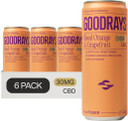Goodrays - 30mg CBD Drink - 6 x 250ml Cans - Blood Orange & Grapefruit - Natural Flavours, Low Calorie, Vegan - High Strength (30mg/can), All Natural - Reduce Stress & Unwind, Packaging May Vary