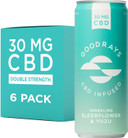 Goodrays - 30mg CBD Drink - 6 x 250ml Cans - Elderflower & Yuzu - Natural Flavours, Low Calorie, Vegan - High Strength (30mg/can), All Natural - Reduce Stress & Unwind