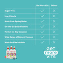 Get More Vits - Kids Multi Vits Raspberry & Blueberry Still Flavoured Spring Water (330ml x12), Natural , Sugar-Free, Low-Calorie, Stronger Immune System, Healthy Bones, Teeth & Muscles, Vegetarian