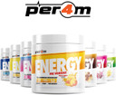 Per4m Energy Pre Workout with Amino Acids | Caffeine, Tyrosine, Citrulline & Theobromine | Endurance, Focus & Sustained Power | 60 Servings (390g, Lemon Sherbet Fizz)