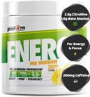 Per4m Energy Pre Workout with Amino Acids | Caffeine, Tyrosine, Citrulline & Theobromine | Endurance, Focus & Sustained Power | 60 Servings (390g, Pineapple Rings)