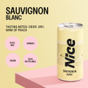 NICE Sauvignon Blanc, Spanish Wine in a Can, Dry, Crisp, Peachy White Wine from La Mancha, Always Good to Go, 12 x 187ml Canned Wine