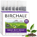 Birchall Great Rift Decaf Blend Tea Bags, English Breakfast Tea Bursting with Full Flavour, Perfect Vegan Gifts, 80 Plant-Based Everyday Tea Bags