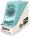 Vegan Chocolate Bar - Ombar Centres - Coconut & Vanilla - Organic Fair Trade Chocolate - Dairy and Gluten Free - Raw Cacao - 35g - Pack of 10