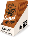 Vegan Chocolate - Ombar Centres Pistachio (70g x 10 Bars) Organic, Fair Trade, Dairy Free and Gluten Free Chocolate