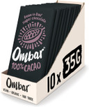 Vegan Chocolate Bar - Ombar 72% Dark Chocolate - Organic Fair Trade Chocolate - Dairy and Gluten Free - Raw Cacao - 35g - Pack of 10