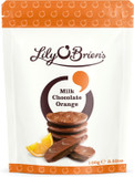 Lily O'Brien's Milk Chocolate Orange Share bag 100g - Vibrant & zesty this super choc is full of life- Premium share bag, ideal for hampers, snack, treat, sharing occasion