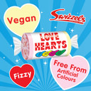 Swizzels Love Hearts Mini Rolls, Vegan Friendly Sweets- 3kg Bulk Bag