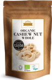 Ausha Organic CASHEW NUTS Whole 200g - UK Certified Organic by Soil Association - 1* GREAT TASTE AWARD