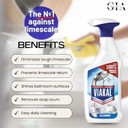 Limescale Remover Spray Bundle: Classic Limescale Remover Spray 500ml with Elbow Grease Scrubbing Sponge & Crevice Cleaning Brushes - Ideal for Limescale Removal on Toilet, Shower & Kitchen Surfaces