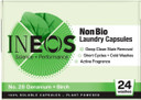 INEOS Non Bio Laundry Washing Capsules, 24 Washes, High Performance Stain Remover For Clothes, Soluble Capsules, Plant Powered, For Sensitive Skin, Geranium + Birch