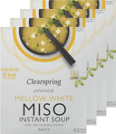 Clearspring Mellow White Miso Instant Soup with Tofu 40 g (Pack of 4)