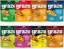 Graze - Savoury Snacks Selection Box - Healthy Snacks Alternative to Crisps, Mixed Nuts & Pretzels -Marmite, Sweet Chilli, BBQ, Chilli&Lime, Peri Peri, Salt&Pepper, Salt&Vinegar, Honey Roast- 8x100g