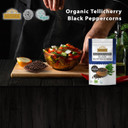 Ausha Organic Tellicherry Black Peppercorns 100g - 2** GREAT TASTE AWARD 2024 - UK Certified Organic by Soil Association - Salted