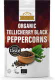Ausha Organic Tellicherry Black Peppercorns Whole 100g - 2** GREAT TASTE AWARD - UK Certifed Organic by Soil Association
