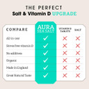 Your Daily Vitamin D in Every Pinch | Organic Aura Sea Salt | Infused Celtic Sea Salt with Cayenne & Paprika | 30% Less Sodium Than Table Salt | 5 Months of Vitamin D | 80g Resealable Pouch