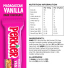 Perkier Madagascan Vanilla Dark Chocolate Bars (15 Bars), Vegan, Gluten Free, Protein, High Fibre, Lower Sugar Snack, Natural Ingredients, Lower Calorie, Healthy, No Palm Oil, Nut Bar, Carbon Neutral Perkier Madagascan Vanilla Dark Chocolate Bars (15 Bars), Vegan, Gluten Free, Protein, High Fibre, Lower Sugar Snack, Natural Ingredients, Lower Calorie, Healthy, No Palm Oil, Nut Bar, Carbon Neutral