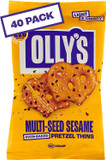 Olly's Pretzel Thins, Oh So Cheesy, 35g (Pack of 10), Handy Snack Pouches, Healthy Plant-Based Vegan Snacks for Dipping, Low Calorie Snacks, Low Fat, Source of Fibre, No Preservatives