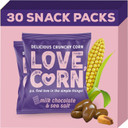 LOVE CORN Milk Chocolate & Sea Salt Crunchy Corn Snack 90g x 6 Bags  Chocolate Multipack Snacks Ideal for Gluten Free Diets  Chocolate Gift  Perfect To Graze On