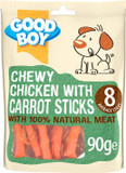 Good Boy - Chewy Chicken With Carrot Sticks - Dog Treats - Made With 100% Natural Chicken Breast Meat - 10x90 grams - Rawhide Free Dog Treats