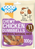 Good Boy - Chewy Chicken Dumbbells - Dog Treats - Made with 100% Natural Chicken Breast Meat - 100 g e - Low Fat Dog Treats - Case of 8