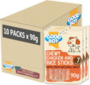 Good Boy Chicken & Rice Sticks - Low Fat Natural Dog Treats - Rawhide Free Recipe - Bulk Box - 10 x 90g