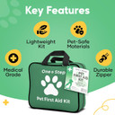 One Step Pet First Aid Kit, Includes Over 80+ Premium Items, Tick Remover, Syringe, Vet Wrap, Bandages, Wipes, Travel Sized First Aid for Dogs, Cats and All Other Pets - Pet Supplies